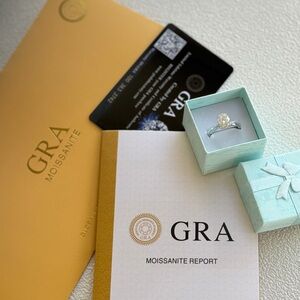 NEW Certified 2.0ct Oval cut moissanite D VVS1 S925 engagement/bridal ring 7